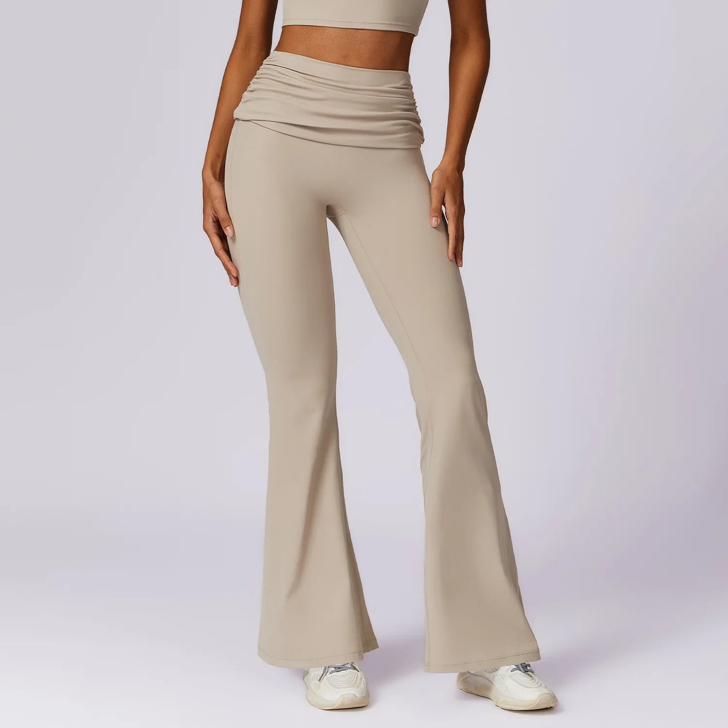 Calça Legging Boca de Sino -  Cintura alta scrunch