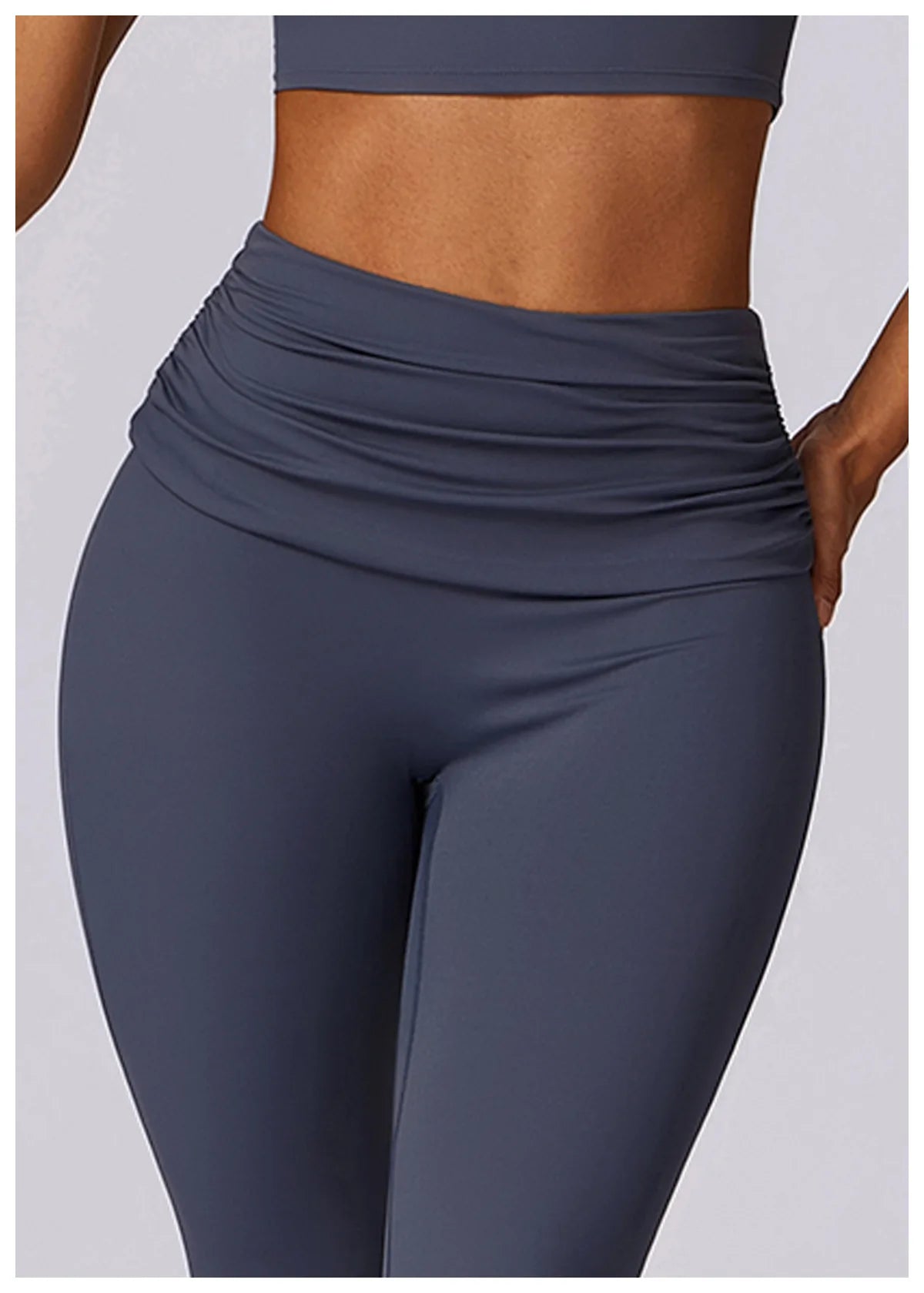 Calça Legging Boca de Sino -  Cintura alta scrunch