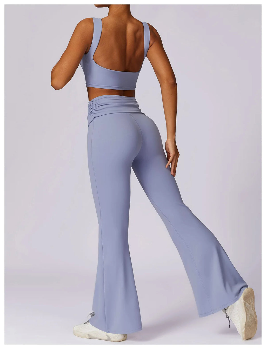 Calça Legging Boca de Sino -  Cintura alta scrunch
