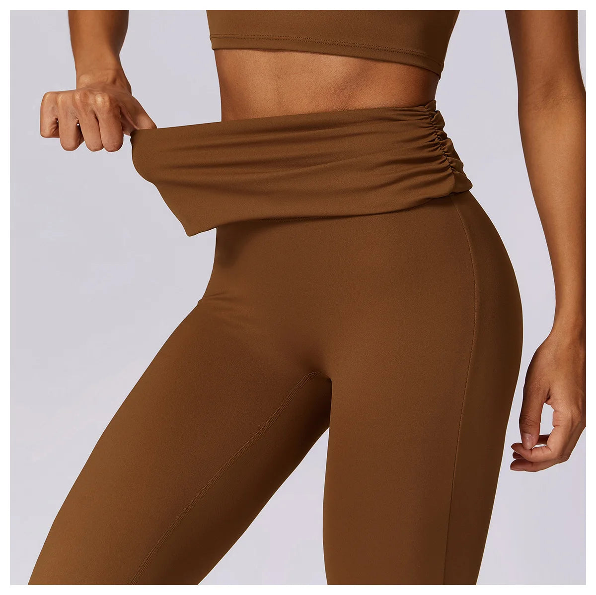 Calça Legging Boca de Sino -  Cintura alta scrunch